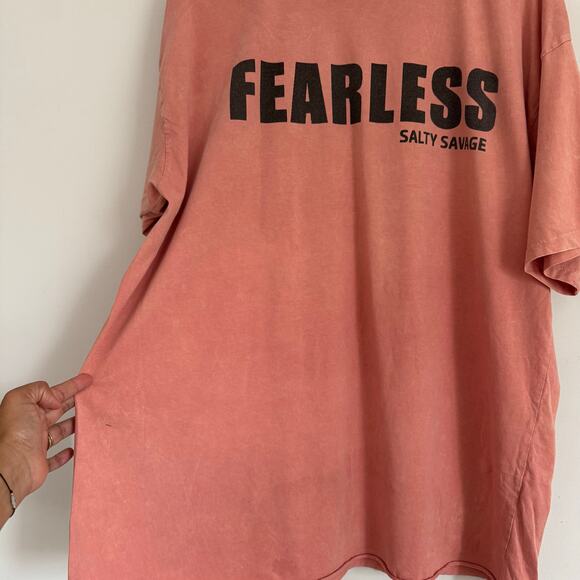 Salty Savage Unisex FEARLESS Oversized tee size L Organic generation %100 cotton - Picture 3 of 8